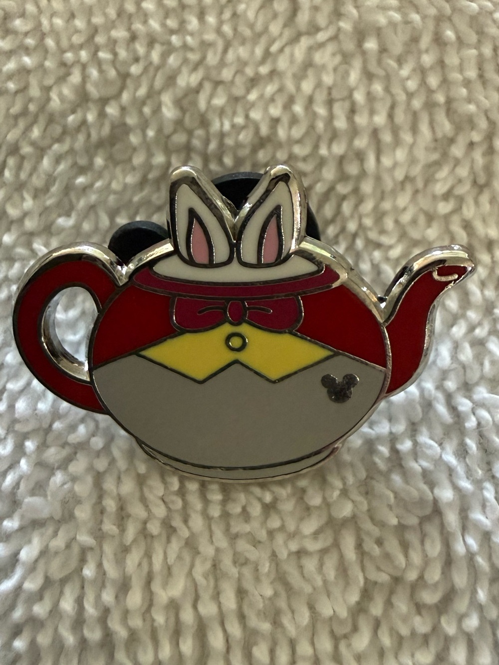 Disney White Rabbit Teapot Pin Alice in Wonderland Hidden Mickey 5 of 5 2014